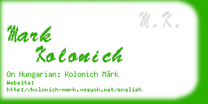 mark kolonich business card